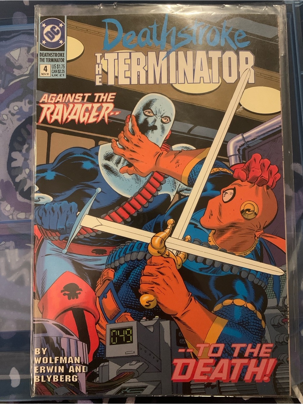 DC Deathstroke The Terminator Comic Cover — Blue, Orange, Red